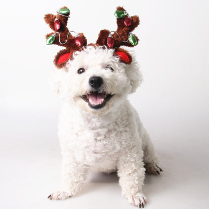 Pet Supplies Puppy Christmas Hat Holiday Jewelry Sequined Antlers, S, M