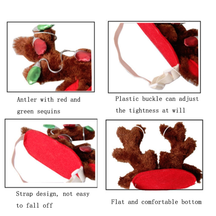 Pet Supplies Puppy Christmas Hat Holiday Jewelry Sequined Antlers, S, M