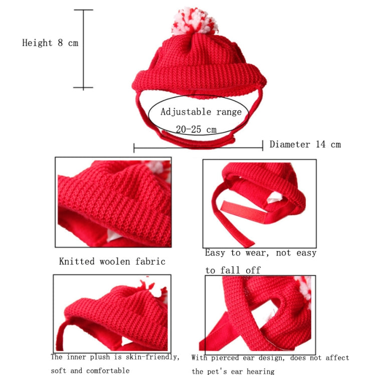 Pet Supplies Puppy Christmas Hat Holiday Woolen Hat, Woolen Hat