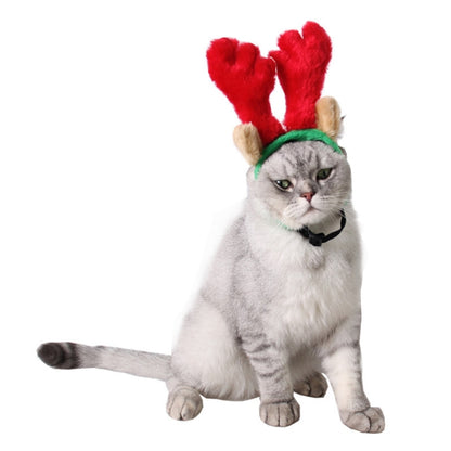 Christmas Pet Supplies Puppy Hat Holiday Ornaments Antlers Headband, S