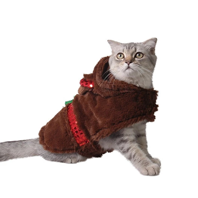 Pet Party Supplies Plush Warm Christmas Reindeer Winter Clothes, M