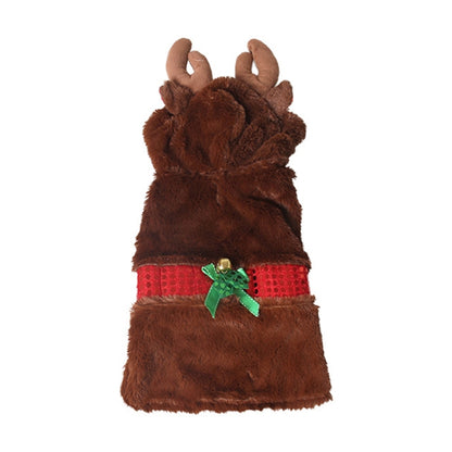 Pet Party Supplies Plush Warm Christmas Reindeer Winter Clothes, M