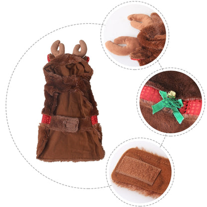 Pet Party Supplies Plush Warm Christmas Reindeer Winter Clothes, M