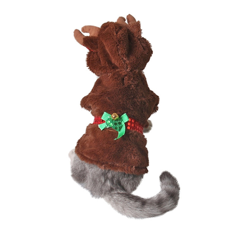Pet Party Supplies Plush Warm Christmas Reindeer Winter Clothes, M