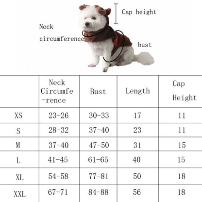 Pet Party Supplies Plush Warm Christmas Reindeer Winter Clothes, M