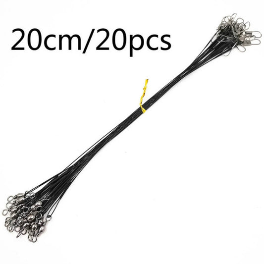 20 PCS Luya Front Wire With Pin Wire Anti-bite Wire, 20CM, 25CM, 30CM, 15CM