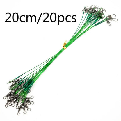 20 PCS Luya Front Wire With Pin Wire Anti-bite Wire, 20CM, 25CM, 30CM, 15CM