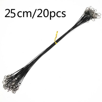 20 PCS Luya Front Wire With Pin Wire Anti-bite Wire, 20CM, 25CM, 30CM, 15CM
