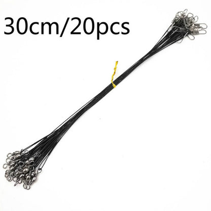 20 PCS Luya Front Wire With Pin Wire Anti-bite Wire, 20CM, 25CM, 30CM, 15CM
