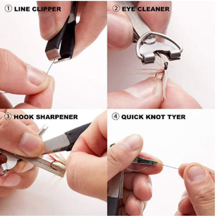 Outdoor Fishing Supplies Fishing Clamp Fishing Line Scissors Telescopic Keychain, 2 in 1 With Keychain, 3 in 1  Fishing Line Knife, 3 in 1 With Keychain