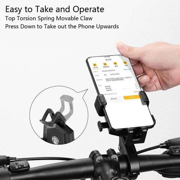 Bicycle Mobile Phone Holder Can Rotate And Adjust Fixed Aluminum Alloy Bracket Automatic Grab Bracket, Handlebar Installation, Rearview Mirror Installation