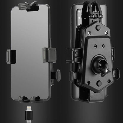 Bicycle Mobile Phone Holder Can Rotate And Adjust Fixed Aluminum Alloy Bracket Automatic Grab Bracket, Handlebar Installation, Rearview Mirror Installation