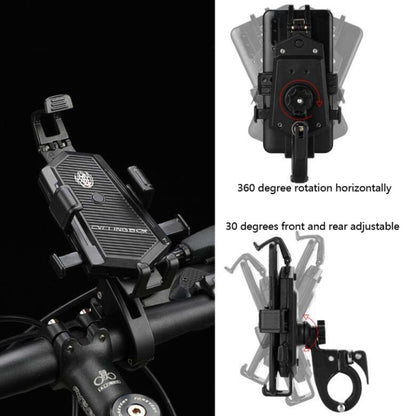 Bicycle Mobile Phone Holder Can Rotate And Adjust Fixed Aluminum Alloy Bracket Automatic Grab Bracket, Handlebar Installation, Rearview Mirror Installation