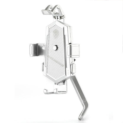 Bicycle Mobile Phone Holder Can Rotate And Adjust Fixed Aluminum Alloy Bracket Automatic Grab Bracket, Handlebar Installation, Rearview Mirror Installation