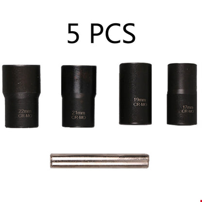 5 In 1 Non-Slip Sleeve Set Chrome-Molybdenum Steel Nut Disassembly Tool Sliding Tooth Nut Remover, 5 In 1 Nut Remover