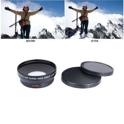 52mm 2 In 1 0.45x Wide-Angle + Macro Camera Lens, 52mm 0.45x