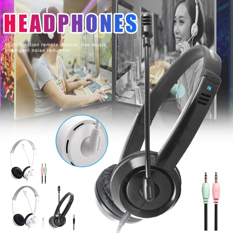 DANYIN DT326 Head-mounted Desktop Computer Children Learning Wire Headset with Microphone, Cable Length:1.8m, DT326 3.5mm Two-hole White, DT326 3.5mm Two-hole Black, DT326 Single Hole Four-level White, DT326 Single Hole Four-level Black...