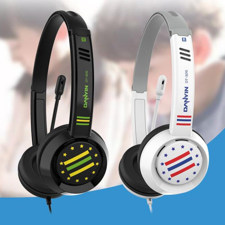DANYIN DT326 Head-mounted Desktop Computer Children Learning Wire Headset with Microphone, Cable Length:1.8m, DT326 3.5mm Two-hole White, DT326 3.5mm Two-hole Black, DT326 Single Hole Four-level White, DT326 Single Hole Four-level Black...