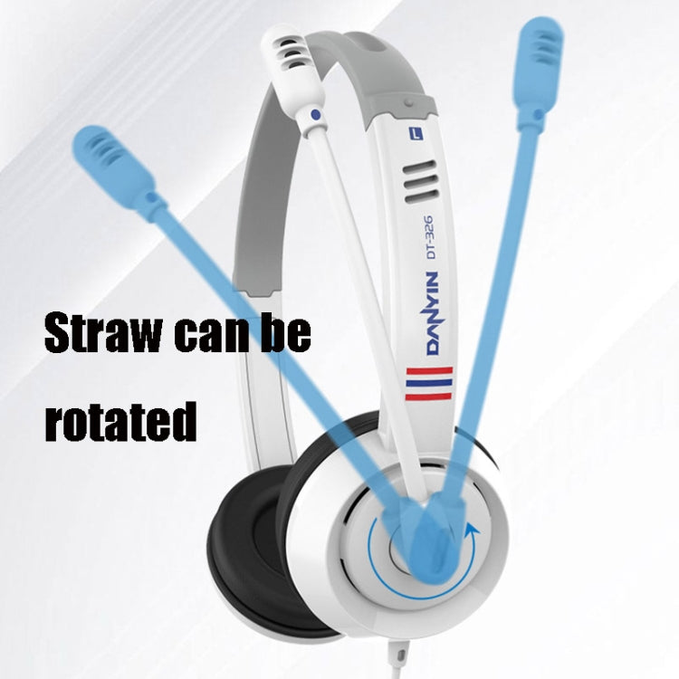 DANYIN DT326 Head-mounted Desktop Computer Children Learning Wire Headset with Microphone, Cable Length:1.8m, DT326 3.5mm Two-hole White, DT326 3.5mm Two-hole Black, DT326 Single Hole Four-level White, DT326 Single Hole Four-level Black...