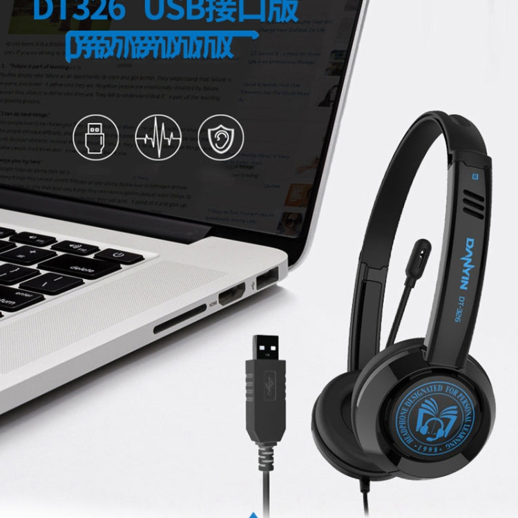 DANYIN DT326 Head-mounted Desktop Computer Children Learning Wire Headset with Microphone, Cable Length:1.8m, DT326 3.5mm Two-hole White, DT326 3.5mm Two-hole Black, DT326 Single Hole Four-level White, DT326 Single Hole Four-level Black...