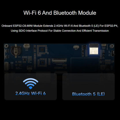 WAVESHARE ESP32-P4-WIFI6 7-Inch Five-Point Touchscreen Development Board 1024x600 Resolution, Basic, Includes OV5647 Camera