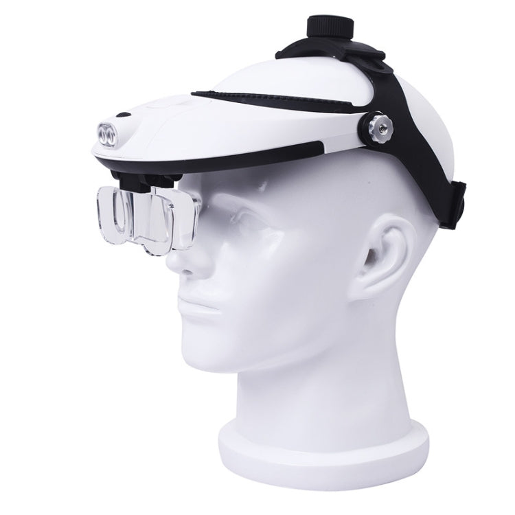 The Elderly Reading And Repairing Magnifying Glass With 2 LED Lamp Head-Mounted HD Magnifying Glass, 81001-H