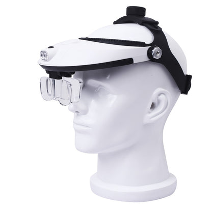 The Elderly Reading And Repairing Magnifying Glass With 2 LED Lamp Head-Mounted HD Magnifying Glass, 81001-H