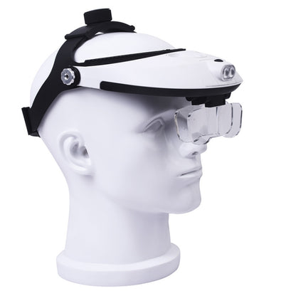 The Elderly Reading And Repairing Magnifying Glass With 2 LED Lamp Head-Mounted HD Magnifying Glass, 81001-H