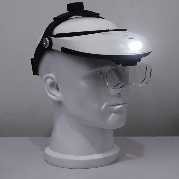 The Elderly Reading And Repairing Magnifying Glass With 2 LED Lamp Head-Mounted HD Magnifying Glass, 81001-H