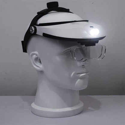 The Elderly Reading And Repairing Magnifying Glass With 2 LED Lamp Head-Mounted HD Magnifying Glass, 81001-H