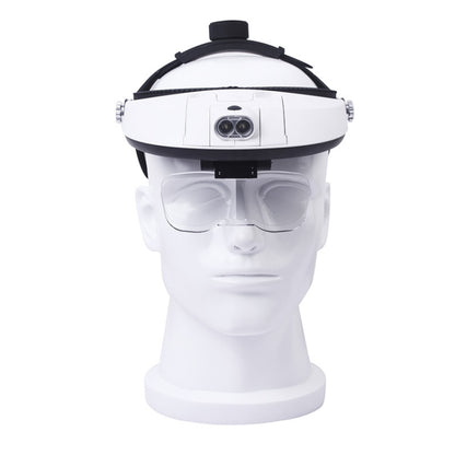 The Elderly Reading And Repairing Magnifying Glass With 2 LED Lamp Head-Mounted HD Magnifying Glass, 81001-H