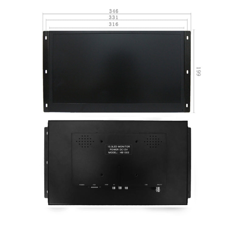 ZGYNK HB1303Q Embedded Industrial Capacitive Touch Display, US Plug, 13.3 inch Resistor, 15.6 inch Resistor, 13.3 inch Capacitor, 15.6 inch Capacitor