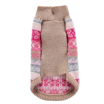 Autumn Winter Pet Clothes Christmas Snowflake Knitted Pattern Sweater, XXS, XS, S, M, L, XL, XXL