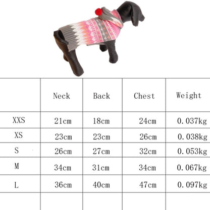 Pet Christmas Costume Sweater Hooded Ball Snowflake Costume, XXS, XS, S, M, L