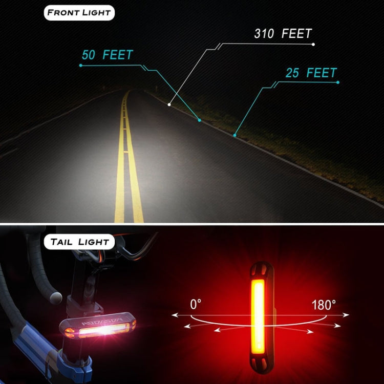Bike Light USB Rechargeable Mountain Bike Warning Light, Front Light + Tail Light