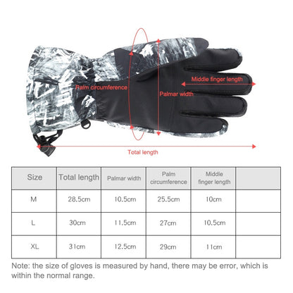 Winter Thermal Ski Gloves Outdoor Waterproof Velvet Gloves Thickening Touch Screen Motorcycle Gloves, M, L, XL