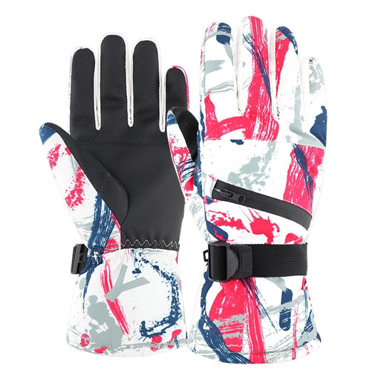 Winter Thermal Ski Gloves Outdoor Waterproof Velvet Gloves Thickening Touch Screen Motorcycle Gloves, M, L, XL