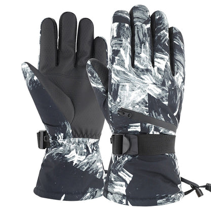 Winter Thermal Ski Gloves Outdoor Waterproof Velvet Gloves Thickening Touch Screen Motorcycle Gloves, M, L, XL