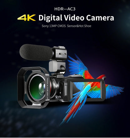 ORDRO AC3 3.1 inch IPS Screen 4K Full HD 13MP Night Vision WiFi Live Camcorder DV Digital Camera, Standard, Standard + Microphone, Standard+ Microphone +Fill Light