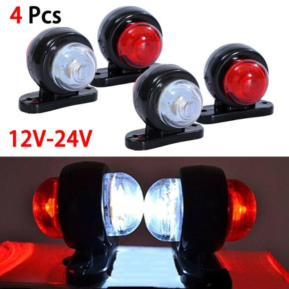 2 Pairs X9 12-24V Mini Double-Sided Red And White Truck Side Lights Modified Special Side Lights, 2 PCS X9