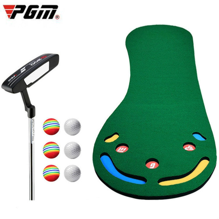 PGM GL002 Indoor Golf Putting Trainer Big Feet Mini Golf Practice Blanket with Putter and Balls, with Putter and Balls Woolen Blanket, with Putter and Balls Lawn
