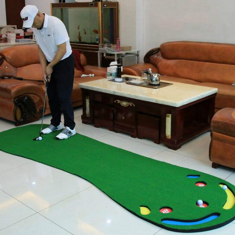 PGM GL002 Indoor Golf Putting Trainer Big Feet Mini Golf Practice Blanket with Putter and Balls, with Putter and Balls Woolen Blanket, with Putter and Balls Lawn