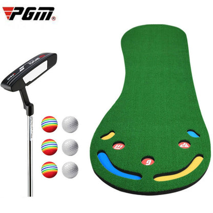 PGM GL002 Indoor Golf Putting Trainer Big Feet Mini Golf Practice Blanket with Putter and Balls, with Putter and Balls Woolen Blanket, with Putter and Balls Lawn