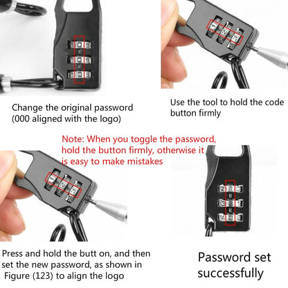 Helmet Lock Mountain Bike Wire Lock Safety Lock Bicycle Motorcycle Electric Bike Portable Password Steel Cable Lock, Helmet Lock