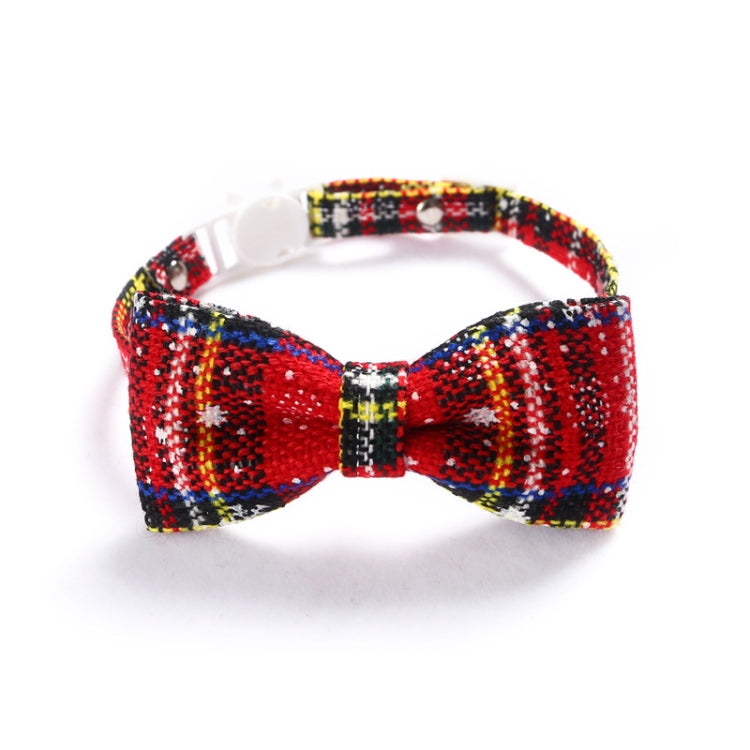 Snowflake Christmas Red Plaid Adjustable Pet Bow Tie Collar Bow Knot Cat Dog Collar, S 17-30cm Big Bowknot, S 17-30cm Pointed Bowknot, S 17-30cm Tie, S 17-30cm Big Bowknot With Bell, S 17-30cm Small Bowknot With Bell, S 17-30cm Pointed Bowknot With Bell