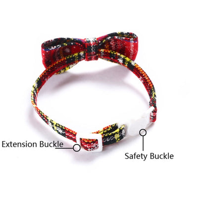 Snowflake Christmas Red Plaid Adjustable Pet Bow Tie Collar Bow Knot Cat Dog Collar, S 17-30cm Big Bowknot, S 17-30cm Pointed Bowknot, S 17-30cm Tie, S 17-30cm Big Bowknot With Bell, S 17-30cm Small Bowknot With Bell, S 17-30cm Pointed Bowknot With Bell