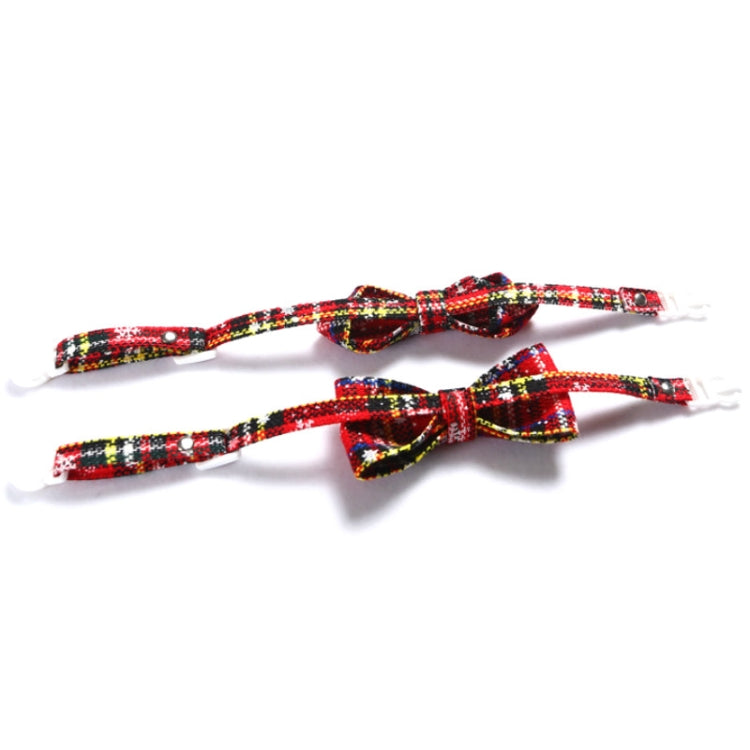 Snowflake Christmas Red Plaid Adjustable Pet Bow Tie Collar Bow Knot Cat Dog Collar, S 17-30cm Big Bowknot, S 17-30cm Pointed Bowknot, S 17-30cm Tie, S 17-30cm Big Bowknot With Bell, S 17-30cm Small Bowknot With Bell, S 17-30cm Pointed Bowknot With Bell