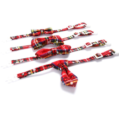 Snowflake Christmas Red Plaid Adjustable Pet Bow Tie Collar Bow Knot Cat Dog Collar, S 17-30cm Big Bowknot, S 17-30cm Pointed Bowknot, S 17-30cm Tie, S 17-30cm Big Bowknot With Bell, S 17-30cm Small Bowknot With Bell, S 17-30cm Pointed Bowknot With Bell