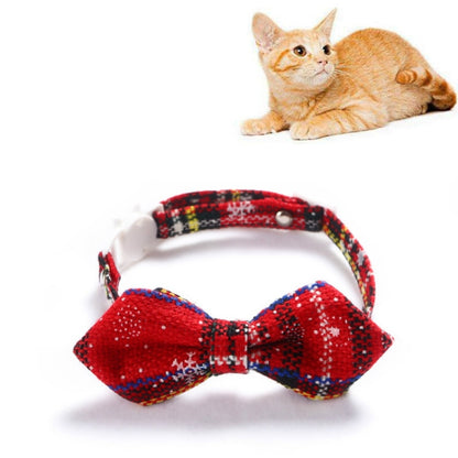 Snowflake Christmas Red Plaid Adjustable Pet Bow Tie Collar Bow Knot Cat Dog Collar, S 17-30cm Big Bowknot, S 17-30cm Pointed Bowknot, S 17-30cm Tie, S 17-30cm Big Bowknot With Bell, S 17-30cm Small Bowknot With Bell, S 17-30cm Pointed Bowknot With Bell