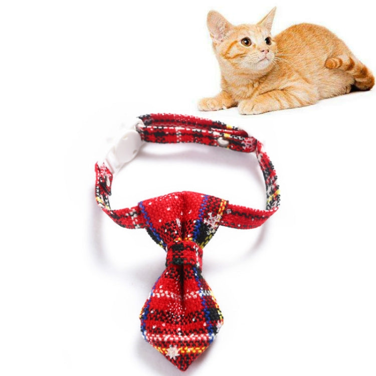 Snowflake Christmas Red Plaid Adjustable Pet Bow Tie Collar Bow Knot Cat Dog Collar, S 17-30cm Big Bowknot, S 17-30cm Pointed Bowknot, S 17-30cm Tie, S 17-30cm Big Bowknot With Bell, S 17-30cm Small Bowknot With Bell, S 17-30cm Pointed Bowknot With Bell